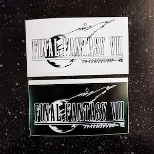 FINAL FANTASY VII Sticker - 4 x 2&quot; [Weatherproof Vinyl Bumper Decal] [Squaresoft Enix Cloud Tifa Aerith Barret Sephiroth Rebirth Materia]