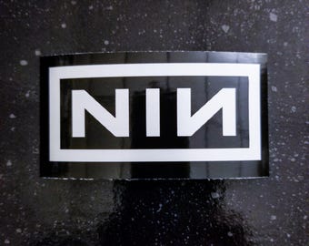 NINE INCH NAILS Sticker 4 x 2&quot; [Weatherproof Vinyl Bumper Decal] [Nin Band Logo 90s Industrial Goth Grunge Trent Reznor Punk Metal]
