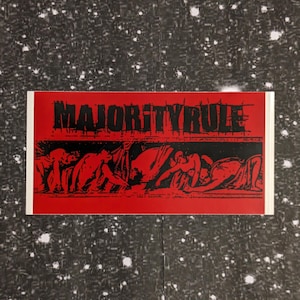 MAJORITY RULE Sticker 4 x 2&quot; [Weatherproof Vinyl Bumper Decal] [Band Logo Skramz Screamo Metalcore Hardcore Emo Emoviolence Punk Goth] v2