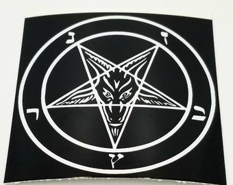BAPHOMET Sticker Sigil 4 x 4" [Weatherproof Vinyl Decal] - Symbol Seal Esoteric Occult Magick Lucifer Satan Jehova Gnostic Earth Pentagram