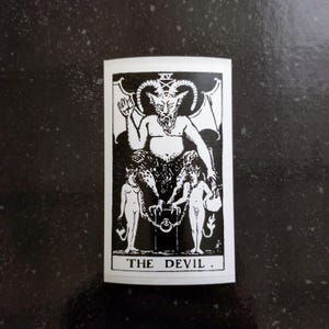The Devil 4 x 2" [weerbestendige vinylsticker/sticker] Tarotkaart occulte waarzeggerij esoterische magie Sigil Death Aartsengel Wedergeboorte RWS