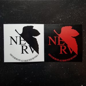 NERV Sticker - 4 x 4&quot; [Weatherproof Vinyl Bumper Decal] [Mech Robot Cyberpunk Occult Manga Japan Dark Anime 70s 80s 90s]
