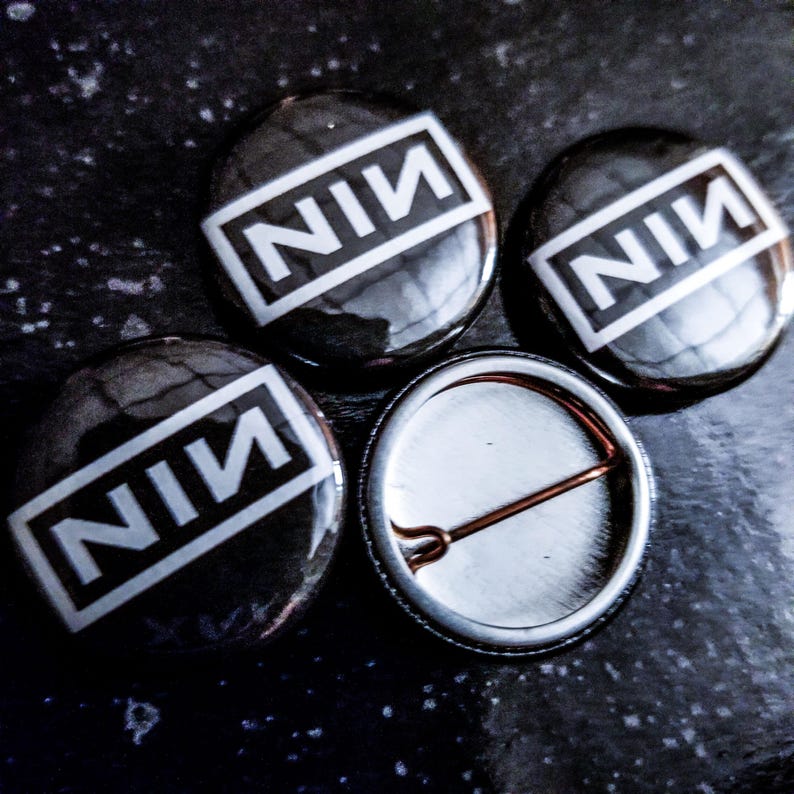 NINE INCH NAILS Logo 1-inch [pin / Button / Badge] — [nin Trent Reznor ...