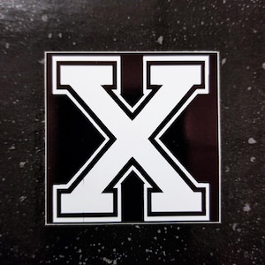 STRAIGHT EDGE Aufkleber Varsity X 4 x 4" [wetterfester Vinyl-Aufkleber] - Flex Your Head Droge frei Vegan Sober Punk Punk Emo Goth Metalcore