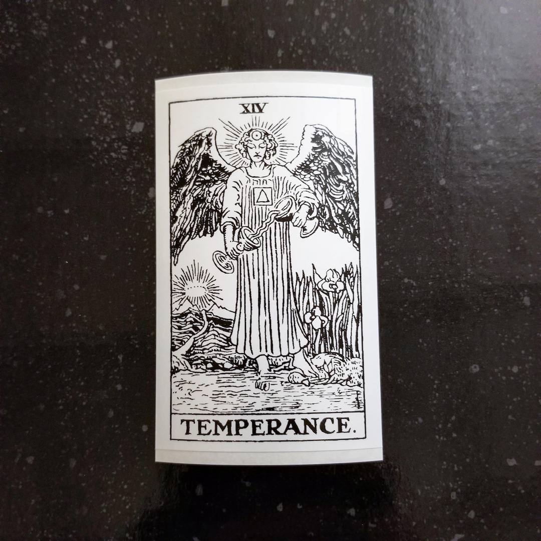 TEMPERANCE Tarot Sticker 4 X 2" [weatherproof Vinyl Decal] Card Occult ...