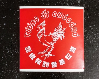 CHOCOBO Sticker SRIRACHA Parody - 4 x 4&quot; [Weatherproof Vinyl Bumper Decal] [Squaresoft Cloud Tifa Final Fantasy 6 7 VII Sephiroth Materia]