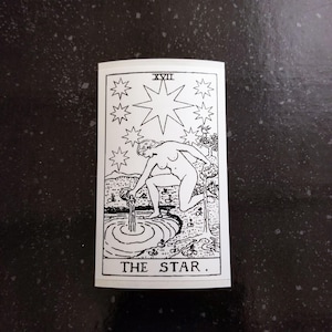 La estrella 4 x 2" [Vinilo resistente a la intemperie/calcomanía] Carta del tarot Adivinación oculta Magia esotérica Sigilo Muerte Diablo Arcángel Vasos de agua RWS