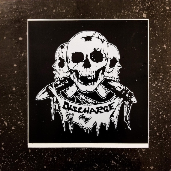 新品 DISCHARGE WHY 90s PUNK CRUST 日本製 GISM DISCHARGE Sticker 4 X 4
