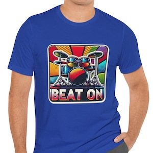 Drums T-Shirt - Music Lover Gift, Drummer Tee, Percussionist Shirt, Drum Set Top, Band Musician Apparel