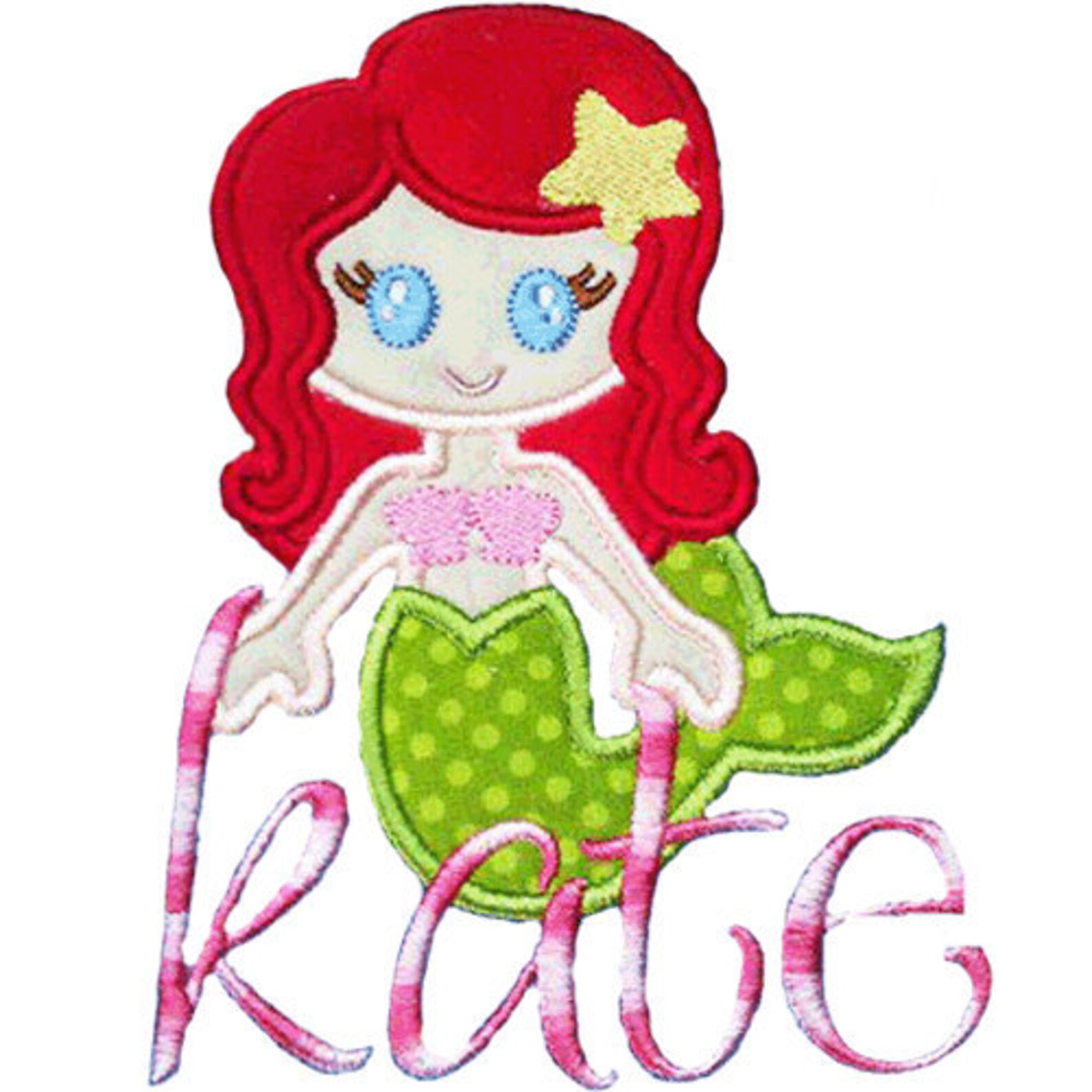 Sweet Mermaid Applique Design Etsy
