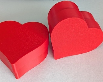 Caja de recuerdo romántica con decoración impresa en 3D moderna y embalaje de corazón único.