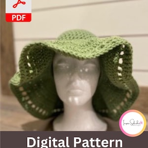 Digital Crochet Pattern PDF ONLY – Chic Boho Beachwear Sunhat, Handmade Summer Hat Tutorial