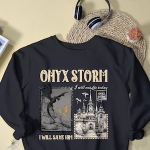 Fourth Wing Shirt - Onyx Storm Unisex Sweatshirt - Basgiath War College Hoodie - Fantasy Book Merch - Rebecca Yarros Fanclub - Bookish Gift