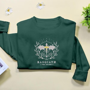 Basgiath War College Embroidered Sweatshirt, Fourth Wing Hoodie, Acotar Shirt, Fourth Wing Merch, Onyx Storm Shirt, Bookish Gift