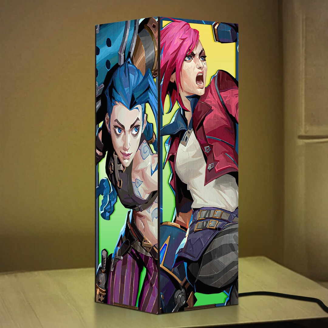 League Legends Light Box, Jinx Arcane Wood Lamp, Lol Game Themed Night ...