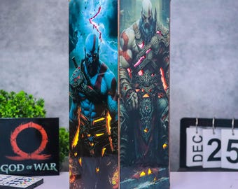 God of War Wood Lamp, Kratos Light Box, Blades of Chaos Night Light, Ghost of Sparta Themed Wood Lamp, Glow Wood Decor, God of War Fan Gifts