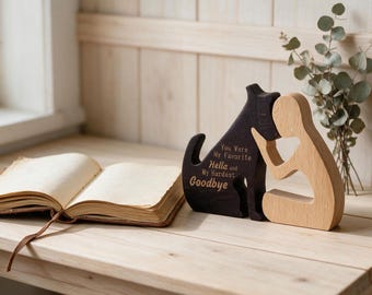Personalized Accent Decor Men and Dog Friendship Figura Decorativa Wooden Gift Home Accents Gifts for Loss of Dog