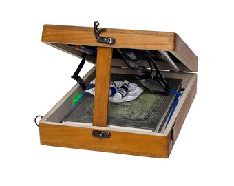 Boîte En Bois Des Écrivains - Pochade Box Portable Avec Bandoulière Pour Dessin Et Écriture