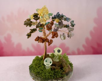 Chakra Crystal Tree for Desk Decor Elves under the Crystal Tree for Positive Energy Gemstone Decor Birthday Gifts Spiritual Gifts for Mom