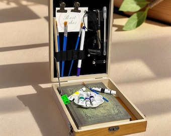Pochade Box, Boîte en Bois pour écrivains, Caisses pour le Rangement, Boîte à Outils en Bois, Sac à Outils D'artiste Portable, Pinceau de Peinture Pochade Box, Boîte en Bois pour écrivains, Caisses pour le Rangement, Boîte à Outils en Bois, Sac à Outils D'artiste Portable, Pinceau de Peinture