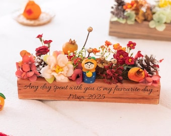 Personalized Artificial Dried Flowers and Green Plant Decoration for Farmhouse Home Garden Table Windowsill Shelf Mantel Green Home Décor