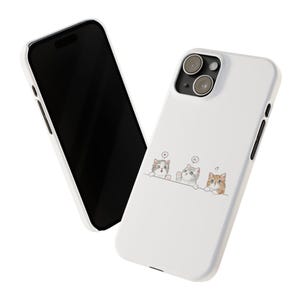 Three Cute Kitten Slim iPhone Cases, Kitten Art Cases for iPhone 11, 12, 13, 14, 15, 16, Pro, Pro Max, And Plus Series