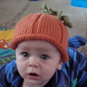 Patrón de tejido - Gorro de calabaza - Tallas de recién nacido a adulto