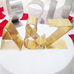 Modern Initial/Personalized Cake toppers Empire/mini Silver and Gold image 10
