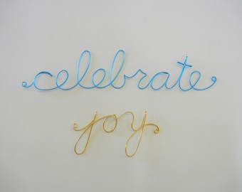 Wire words in rainbow colors  wall decor-priced to sell!