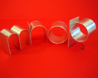 Metal letters/Personalized/ lowercase initials/ freestanding signage