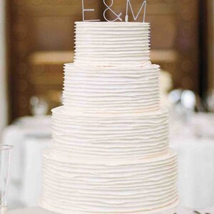 Modern Initial/Personalized Cake toppers Empire/mini Silver and Gold image 4