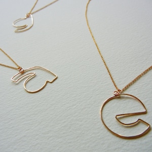 Monogram Initial Charm Necklace-Personalization Jewelry-14k Gold filled wire- Lowercase