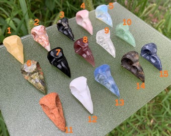 Mix crystal Crow Skull,Hand Carved,Crystal Healing,Crystal Animal,Home Decoration,Reiki Healing,Crystal Gifts