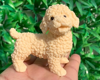 Tagua Nut Dog Carving: Ivory Nut Crystal Home Decor