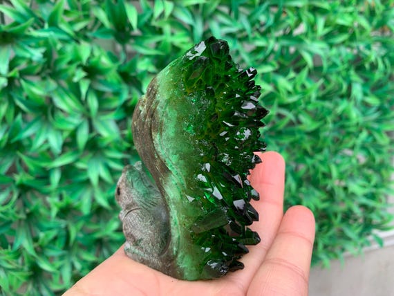 Hand Carved Green Quartz Crystal Squirrel Geode (2.6'') - Etsy
