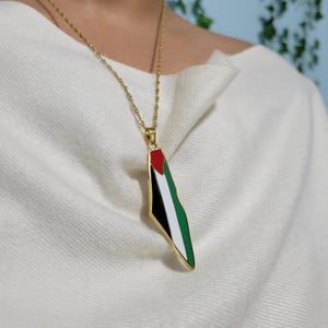 Handmade Palestine Map Necklace/Chain – Gold or Silver