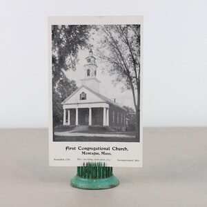 Antique Photo Postcard Greeting Souvenir Postcard First Congregational Church Montague Massachusetts