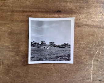 Antique Stunning Camping Truck Camper Photo Black and White Old Photograph