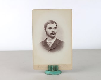 Antique Cabinet Card: Sepia Portrait of Man with Mustache