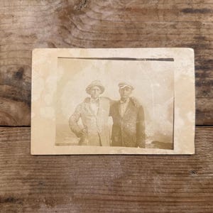 Antique RPPC Real Photo Postcard Harry Oller Neil Crane Tulsa Oklahoma Delray Beach Florida Beach Portrait 1910s 1920s