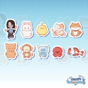 cassi & friends vinyl sticker | cute stickers, waterproof, laptop, water bottle, journal, scrapbook, cute animal stickers