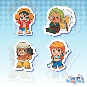 Anime Piraten Crew Vinyl Aufkleber | süße Aufkleber, wasserfest, Laptop, Wasserflasche, Journal, Scrapbook, japanischer Anime, Manga