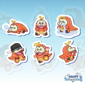 silly small japanese crocodile vinyl sticker | cute stickers, waterproof, laptop, water bottle, journal, scrapbook, monster sticker