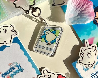 Llavero acrílico de monstruo japonés durmiente / lindo llavero, llavero de anime, dije de doble cara, baratijas, accesorio para bolso, japonés