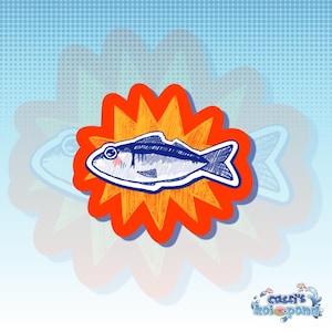 blue sardine vinyl sticker | cute stickers, waterproof, laptop, water bottle, journal, scrapbook, ocean animal