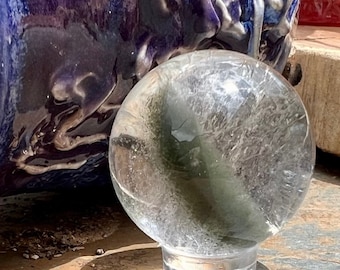 Garden Quartz Sphere 33mm MGQ1 | Lodolite Crystal Ball | Fairy Garden Crystal Orb | Third Eye Chakra Crystals | Metaphysical Crystals