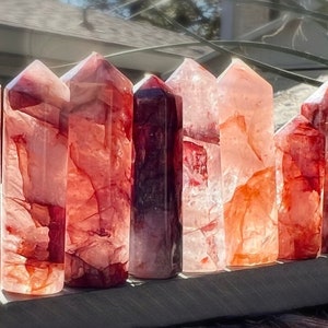 Red Fire Quartz Crystal Towers | You Choose One Hematoid Quartz Crystal Points | Crystal Points for Gridding | Crystal Grid | Root Chakra |