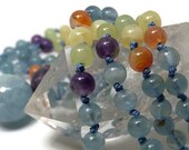 Blue Calcite Mala Beads Necklace, Golden Opal Mala Necklace, Green Onxy Mala Necklace, Purple Amethyst Mala Necklace, Japa, Yoga, Kundalini