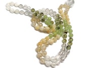 108 Gemstone Mala Necklace for Courage | Prehnite, Citrine, Selenite, Calcite, Quartz, Onyx | 6mm Love Mala | Meditation Beads