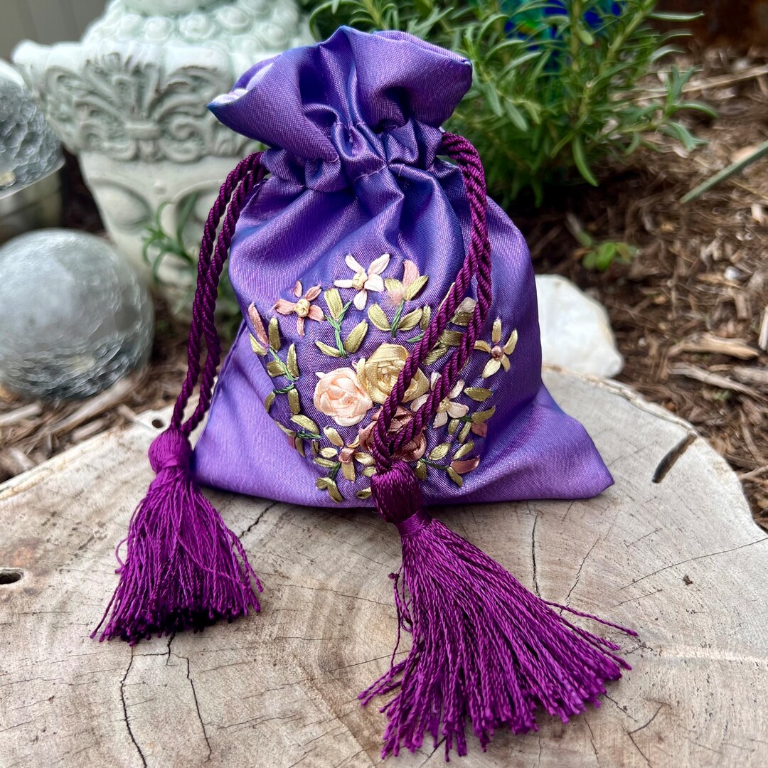 Purple Sachet Purple Silk Jewelry Pouch Bridesmaid Gift Etsy